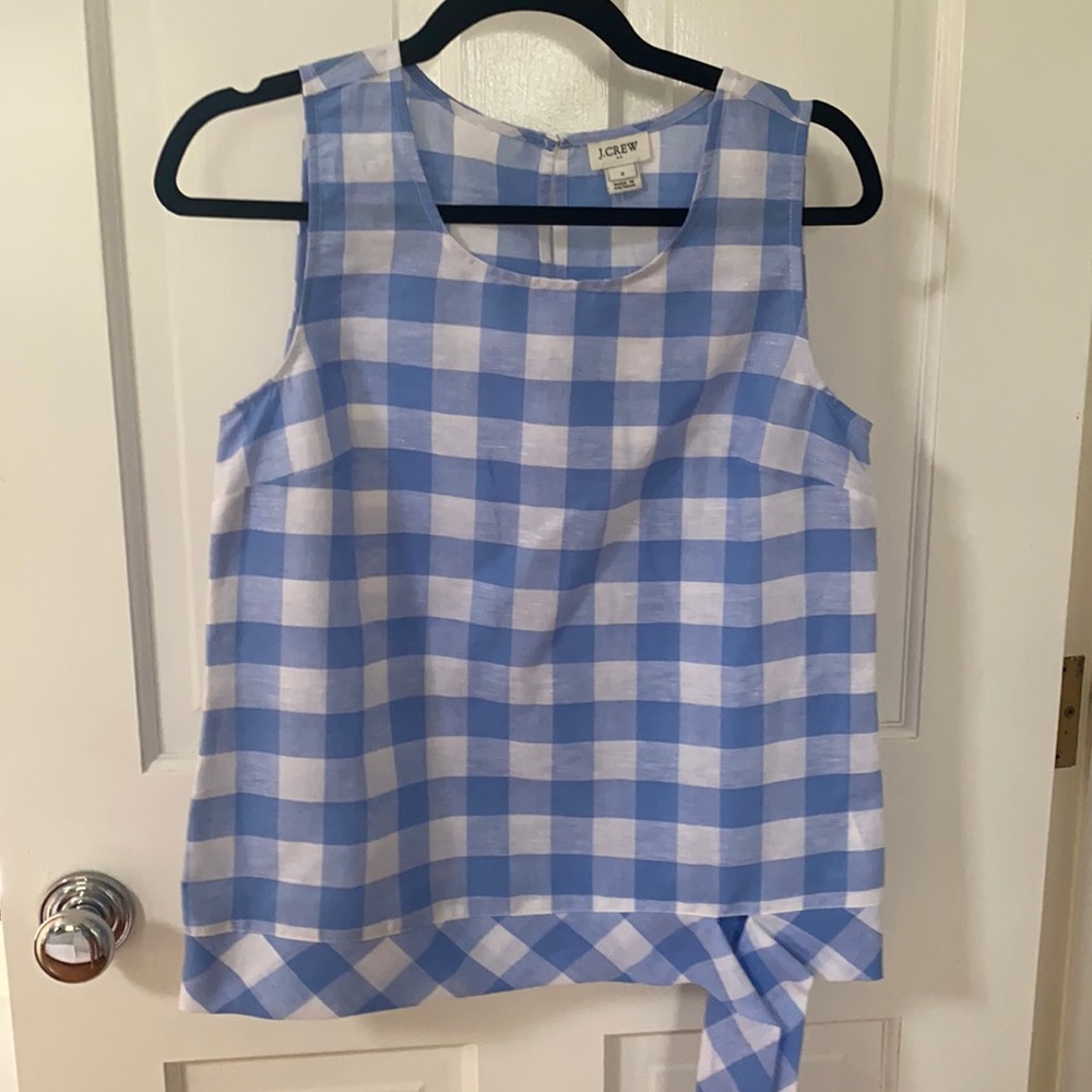 J crew Large Gingham Top